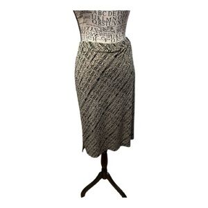 Lane Bryant Beige and Black Patterned Midi Skirt size 14/16